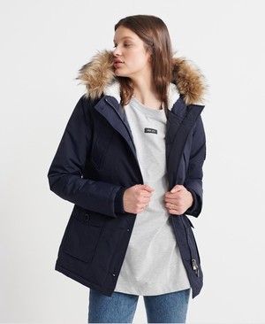 Superdry Everest Parka Női Kabát Sötétkék | QMBOE7891